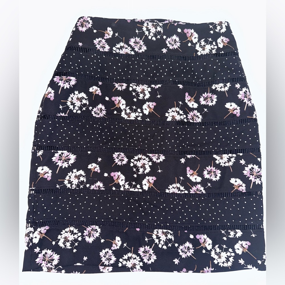 Black with flower pattern skirt